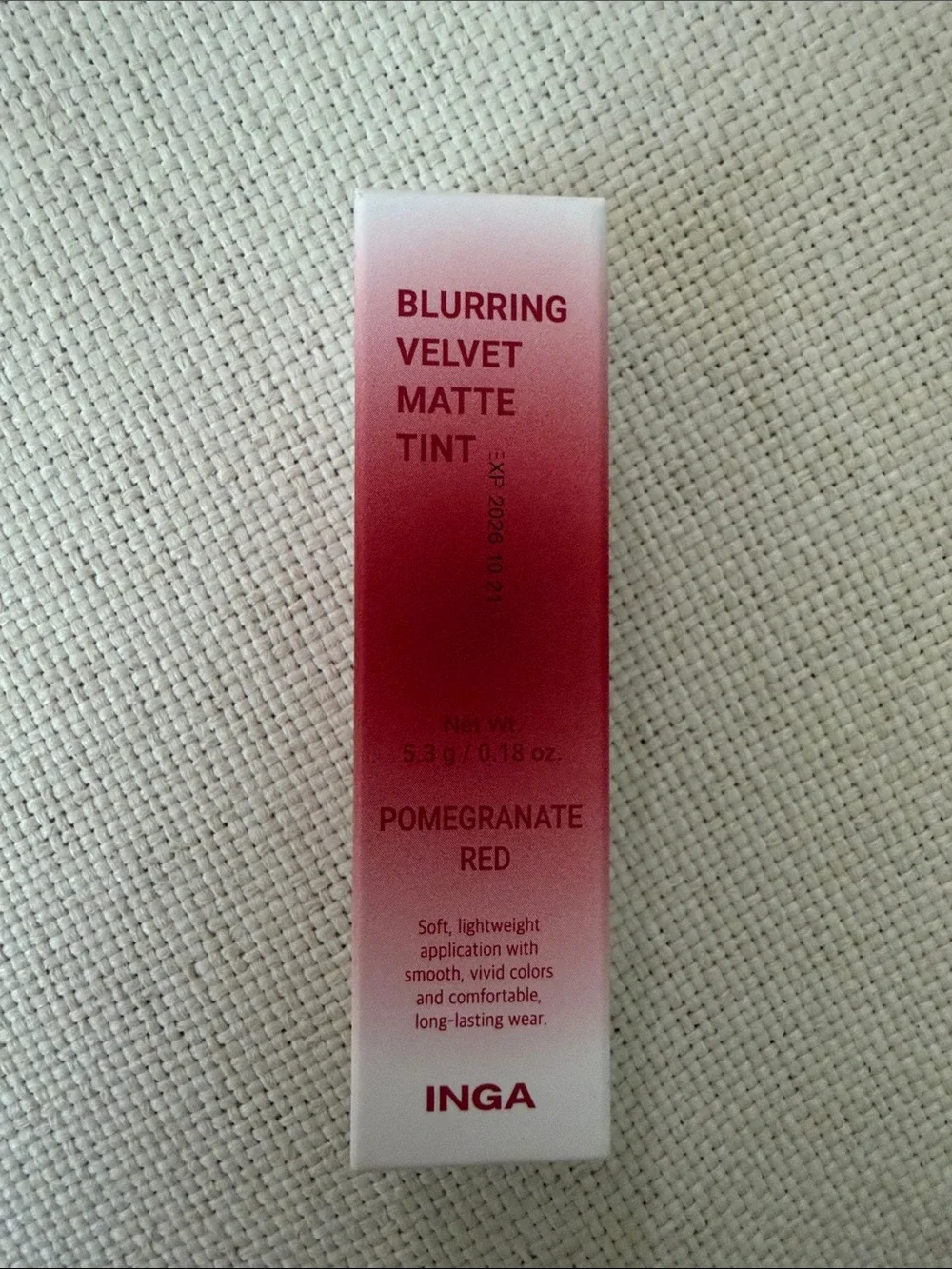 3 -INGA Blurring Velvet Matte Lip Tint - Soft-Blur Matte Finish.